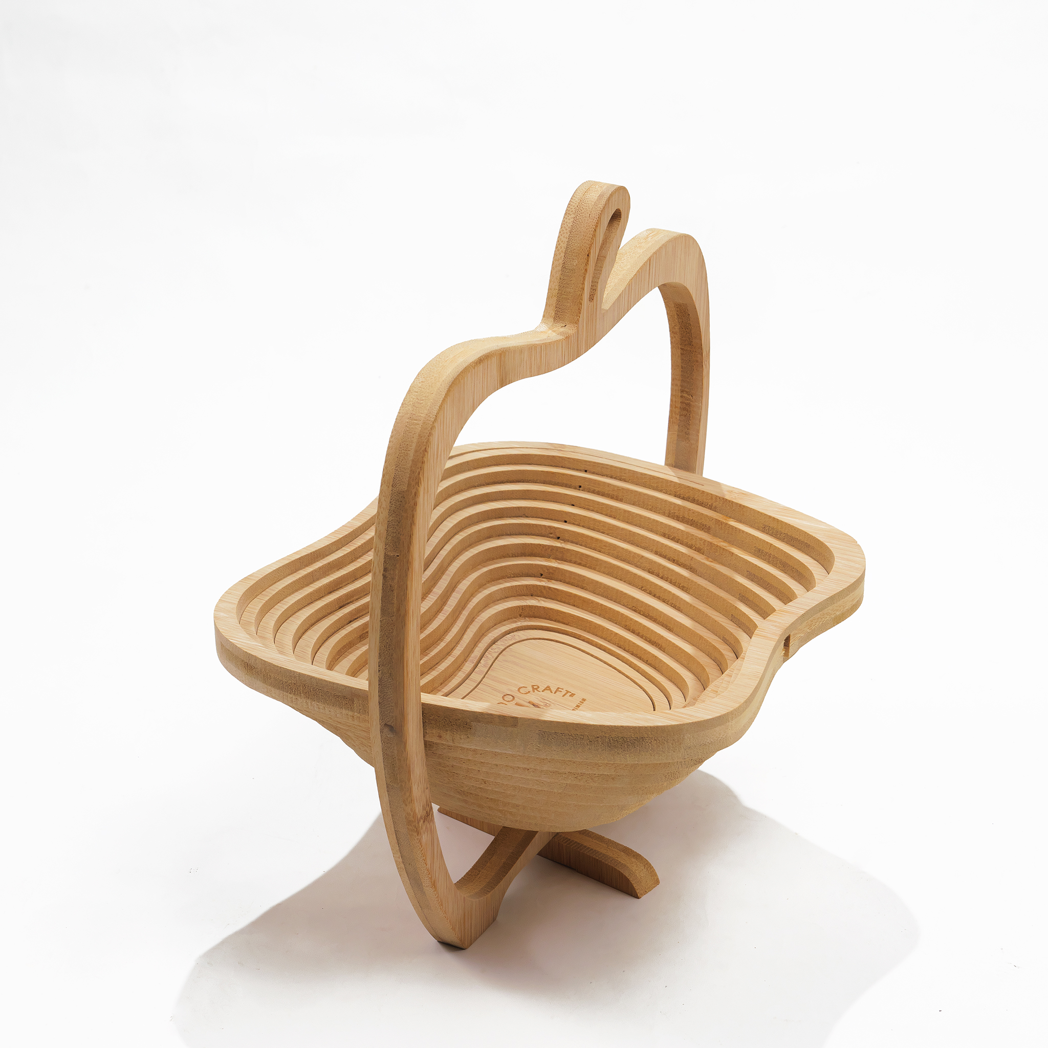 Bamboo Foldable Spiral Cut Fruit Basket