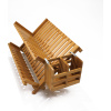 Water Resistant Bamboo X Shaped Foldable Dish Rack +Utensil Caddy