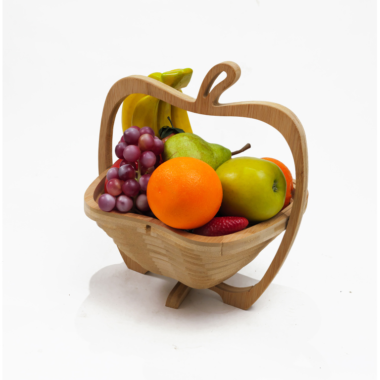 Bamboo Foldable Spiral Cut Fruit Basket The Bamboo Craft Company